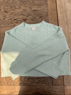 Altar'd State Mint Cable Knit Crewneck Sweater